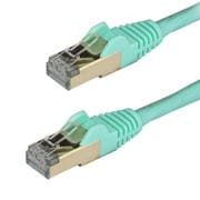 カテゴリ6A LANケーブル 2m アクア ツメ折れ防止RJ45コネクタ 10ギガビット対応カテゴリー6aケーブル 6ASPAT2MAQ