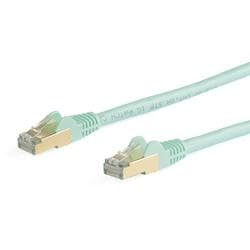 カテゴリ6a LANケーブル 5m アクア ツメ折れ防止RJ45コネクタ 10ギガビット対応カテゴリー6aケーブル 6ASPAT5MAQ
