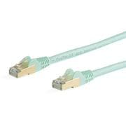 カテゴリ6a LANケーブル 5m アクア ツメ折れ防止RJ45コネクタ 10ギガビット対応カテゴリー6aケーブル 6ASPAT5MAQ
