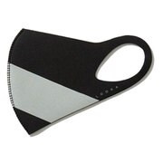 LOOKA デザインマスク アクセント BLACK×SILVER Mサイズ 1枚入