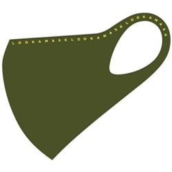 LOOKA デザインマスク LONGLOGO (LEMONlogoKAHKI) Sサイズ 1枚入