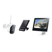 防犯カメラ ソーラーバッテリー無線カメラ&モニターセット 200万画素 IP55相当 マイク搭載 夜間撮影(赤外線) トーク機能 熱源センサー 9インチ液晶モニター(タッチパネル) CAR-101