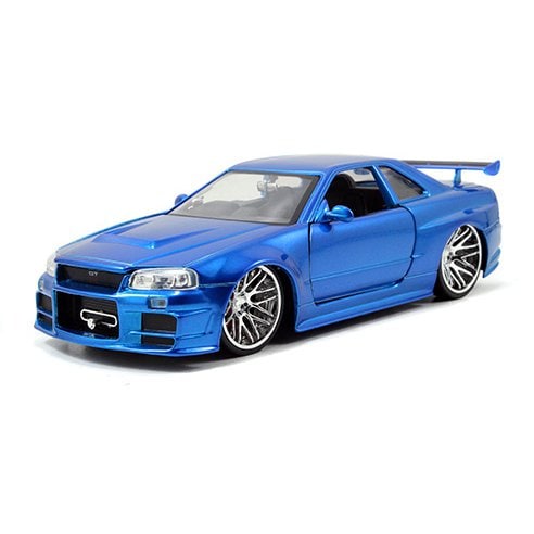 ワイルド スピード 1 24スケール ダイキャストビークル ニッサン スカイラインgt R R34 ブルー ブライアン オコナー ミニカー