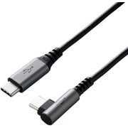 USB2.0ケーブル/C-Cタイプ/L字コネクタ/認証品/PD対応/3A出力/0.5m/ブラック U2C-CCL05NBK