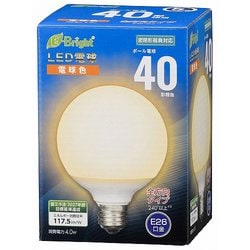 LED電球 40形相当 G形 E26 電球色 LDG4L-G AG24