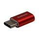 OWL-ADCMFM-RE [microUSBをUSB Type-Cに変換できるメタリックカラーの変換アダプター レッド]