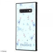 Galaxy S10 用 KAKU トリプルハイブリッド 耐衝撃ケース ディズニー アナと雪の女王2 総柄 01 エルサ&オラフ ブルー IQ-DGS10K3B/FR005