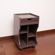 木製ベッドサイドワゴン ダークブラウン LBD-30DB