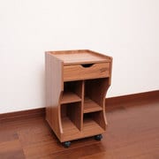 木製ベッドサイドワゴン ブラウン LBD-30BR
