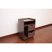 木製テーブル下ワゴン ダークブラウン LDW-38DB