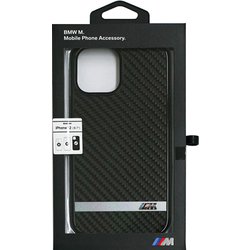 iPhone 12 Pro Max 用 BMW 公式ライセンス リアルカーボン 背面ケース ブラック BMHCP12LASCFBK