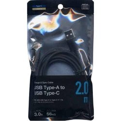 Type A to Type C ケーブル 3.0A 2m ブラック R20CAAC3A01BK