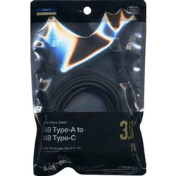 Type A to Type C ケーブル 3.0A 3m ブラック R30CAAC3A01BK