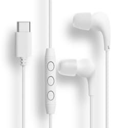 Type-Cイヤホン 低反発イヤーピースタイプ ホワイト FS-CEMSLB01-WH