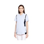 レディススクラブ(前開き) M サックスXネイビー 972-41