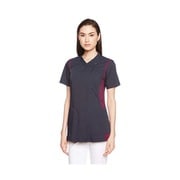 レディススクラブ(前開き) L ネイビーXワイン 972-48