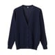 抗ピル長袖カーディガン M 濃紺 D-1001