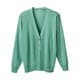 抗ピル長袖カーディガン M グリーン D-1001