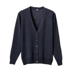 抗ピル長袖カーディガン L グレー D-1001