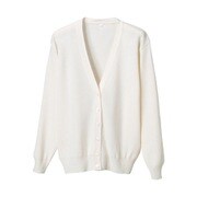 抗ピル長袖カーディガン LL ホワイト D-1001