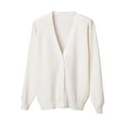 抗ピル長袖カーディガン 3L ホワイト D-1001