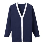 カーディガン(ロング丈) 3L ネイビー×ホワイト C-10