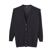 抗ピル長袖カーディガン(ロング丈) S ブラック D-1002