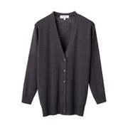 抗ピル長袖カーディガン(ロング丈) S グレー D-1002