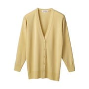 抗ピル長袖カーディガン(ロング丈) S イエロー D-1002