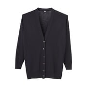 抗ピル長袖カーディガン(ロング丈) M ブラック D-1002