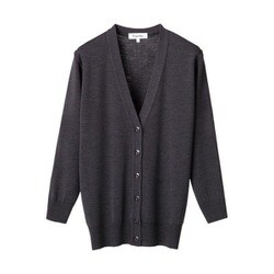 抗ピル長袖カーディガン（ロング丈） M グレー D-1002