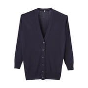 抗ピル長袖カーディガン(ロング丈) M 濃紺 D-1002