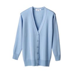 抗ピル長袖カーディガン（ロング丈） M サックス D-1002