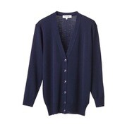 抗ピル長袖カーディガン(ロング丈) L ネイビー D-1002