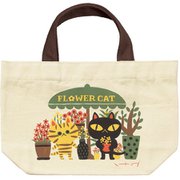 IT-01034 [糸井忠晴 コットン ランチバッグ「FLOWER CAT」]