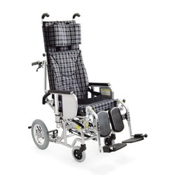 リクライニング車いすクリオネット 濃紺チェックA13 AYK-40EL
