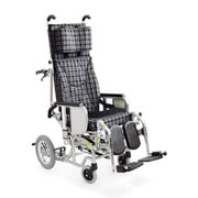リクライニング車いすクリオネット 濃紺チェックA13 AYK-40EL