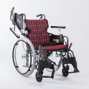 低床車いす(アルミ製)自走用 赤チェックA10 KMD-C20-38-LO