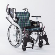 低床車いす(アルミ製)自走用 緑チェックA9 KMD-C20-40-LO