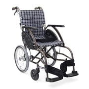 車いす(介助用)ウェイビット 濃紺チェックA13 WA16-42S(ソフトタイヤ)