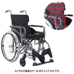 車いすモダンAスタイル 赤チェックA10 KMD-A22-40S-M