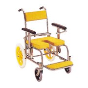 シャワー用車いす(背前後式) ステンレスセイ イエロー KS2