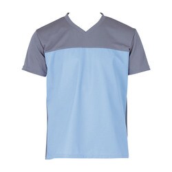 入浴介護Tシャツ M ブルー 403340