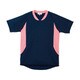 キラク入浴介助用シャツ（男女兼用） SS ネイビー×ピーチ（#90） CR108
