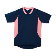 キラク入浴介助用シャツ(男女兼用) 3L ネイビー×ピーチ(#90) CR108