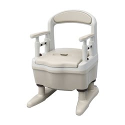 ポータブルトイレジャスピタ 暖房便座 ベージュ 533-922
