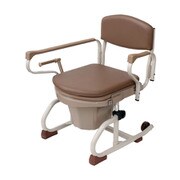 ナーセントトイレ（スチール製丸型） 長短取っ手型 ブラウン