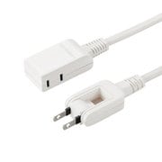 電源タップ 2個口 0.2m 延長コード 折りたたみ式プラグ 短い コンパクト コンセント 面ファスナー付き 電源コード 2P ホワイト モバイルタップ 持ち運び TAP-M602W