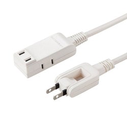 電源タップ 3個口 1m 延長コード 折りたたみ式プラグ 短い コンパクト コンセント 面ファスナー付き 電源コード 2P ホワイト モバイルタップ 持ち運び TAP-M71W