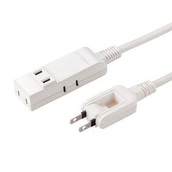 電源タップ 4個口 0.5m 延長コード 折りたたみ式プラグ 短い コンパクト コンセント 面ファスナー付き 電源コード 2P ホワイト モバイルタップ 持ち運び TAP-M805W